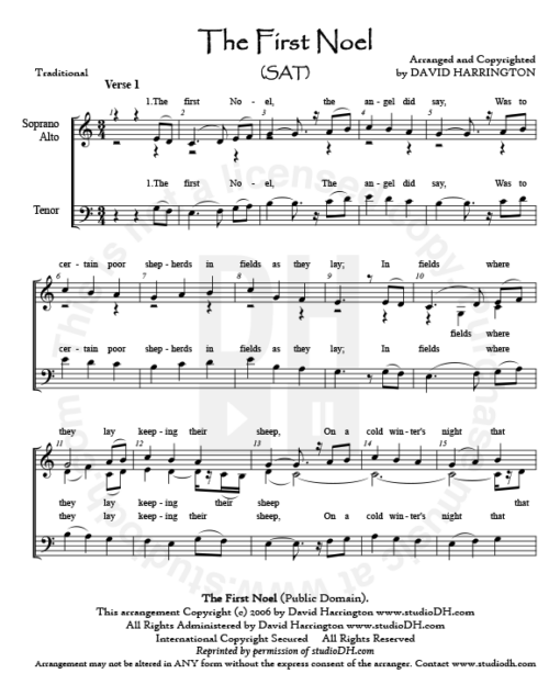 "The First Noel" - SAT chart