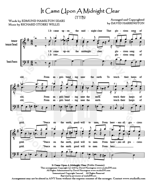"It Came Upon A Midnight Clear" - TTB chart