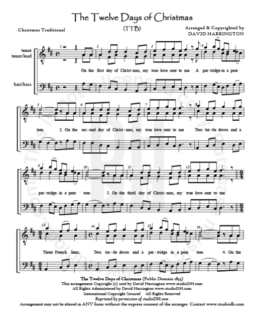 "The Twelve Days of Christmas" - TTB chart