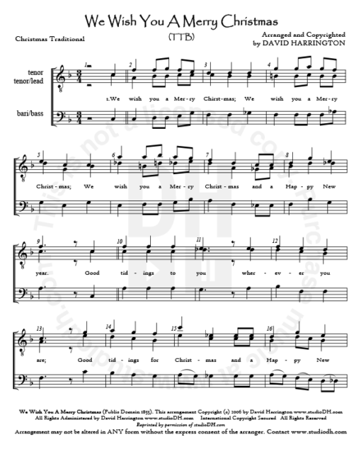 "We Wish You A Merry Christmas" - TTB chart