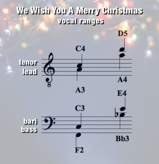 "We Wish You A Merry Christmas" -  men's 4-part chart